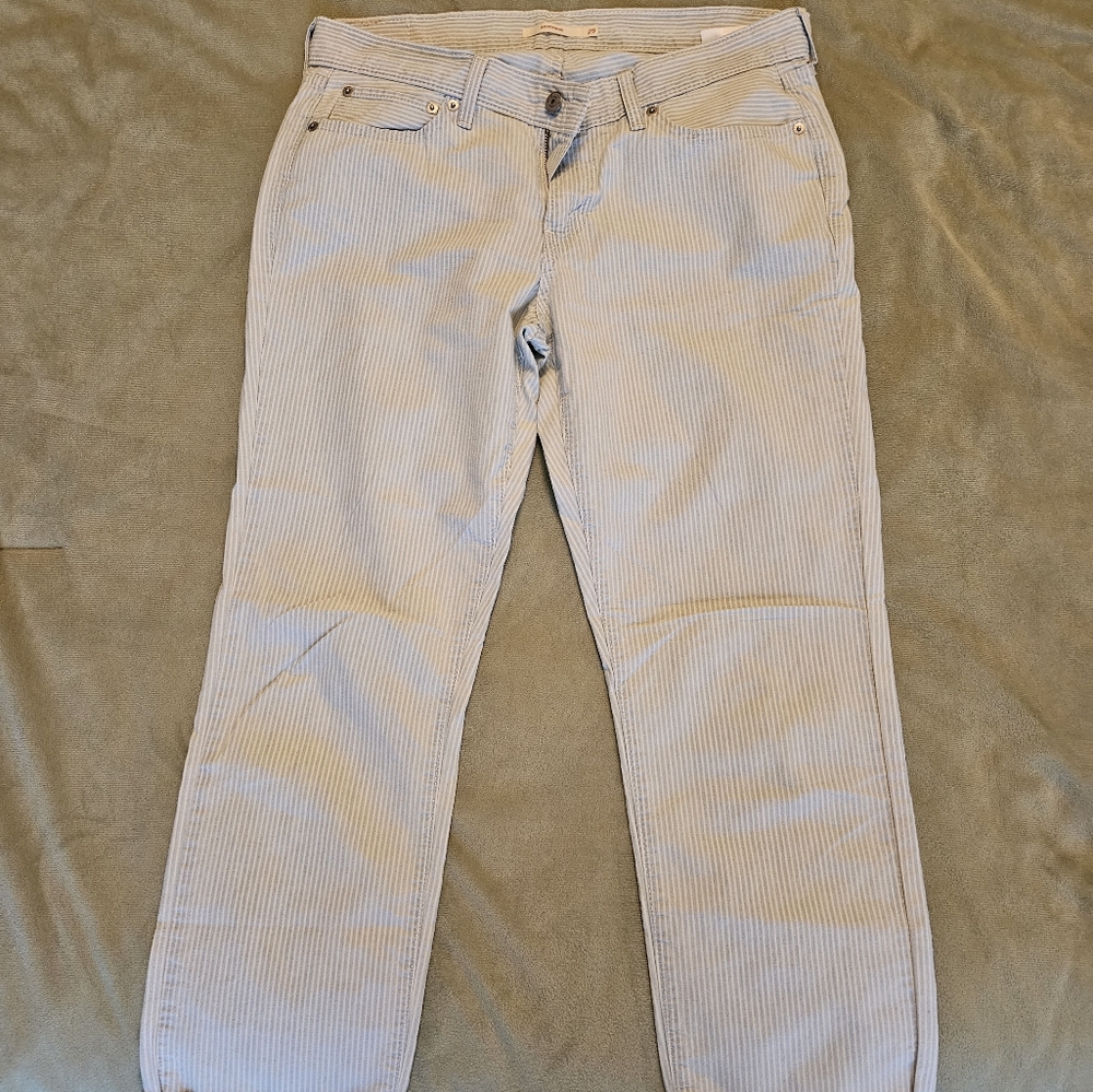 Levi Strauss Boyfriend Striped Capri Jeans